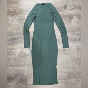 JLUXLABEL Teal Long Sleeve Dress